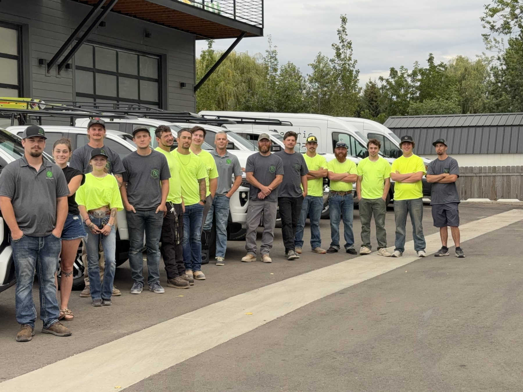 The Keely team with their service trucks in Star, Idaho